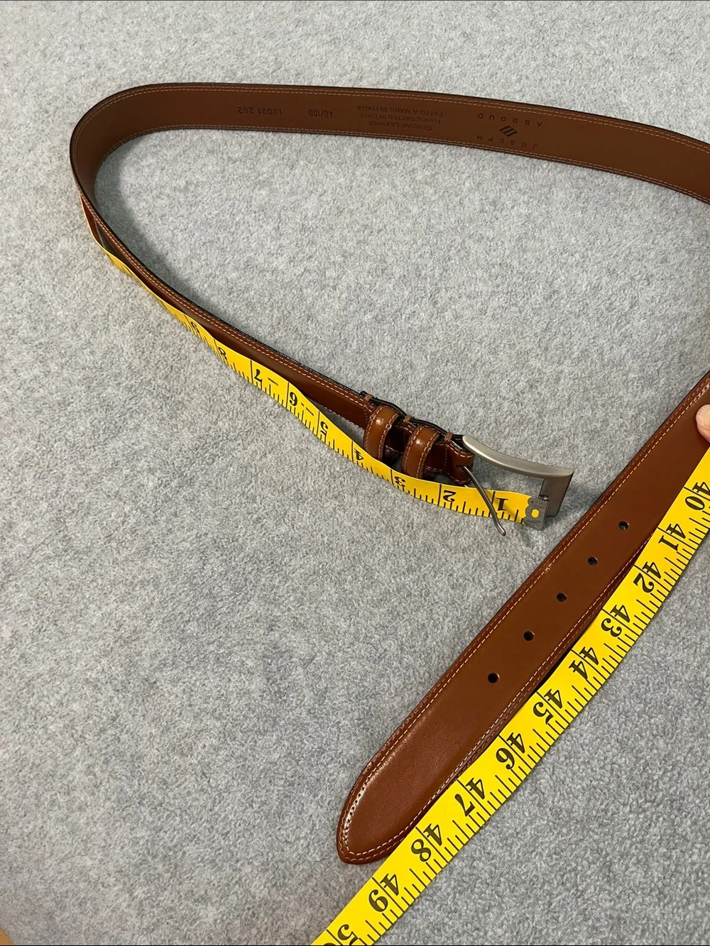 Joseph Abboud Brown Leather Belt Mens 40 Italy